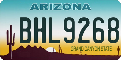 AZ license plate BHL9268