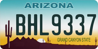 AZ license plate BHL9337