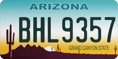 AZ license plate BHL9357