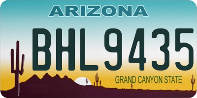 AZ license plate BHL9435