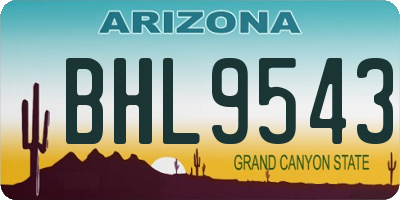 AZ license plate BHL9543