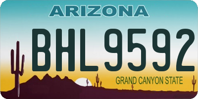 AZ license plate BHL9592
