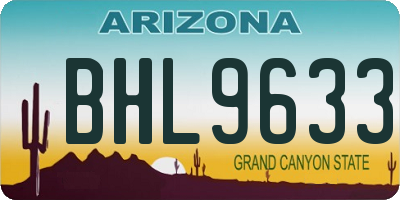 AZ license plate BHL9633