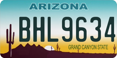 AZ license plate BHL9634