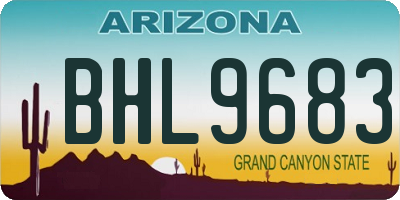 AZ license plate BHL9683