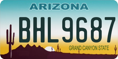 AZ license plate BHL9687