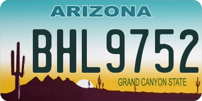 AZ license plate BHL9752