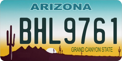AZ license plate BHL9761