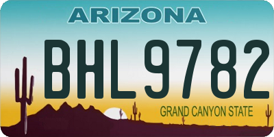 AZ license plate BHL9782