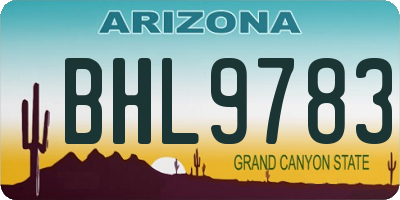 AZ license plate BHL9783