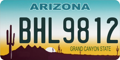AZ license plate BHL9812