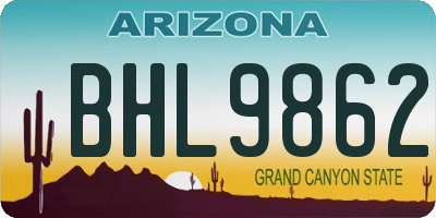 AZ license plate BHL9862