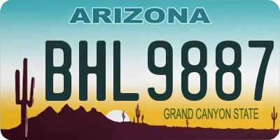 AZ license plate BHL9887