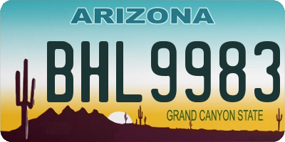 AZ license plate BHL9983