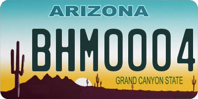 AZ license plate BHM0004