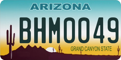 AZ license plate BHM0049