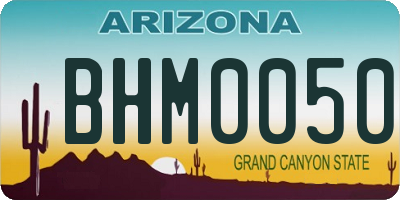 AZ license plate BHM0050