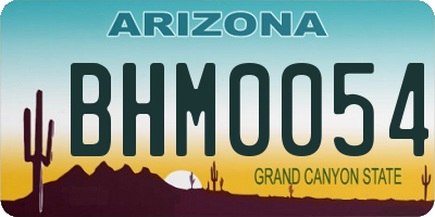 AZ license plate BHM0054