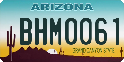 AZ license plate BHM0061