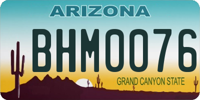 AZ license plate BHM0076