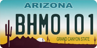 AZ license plate BHM0101