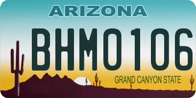 AZ license plate BHM0106