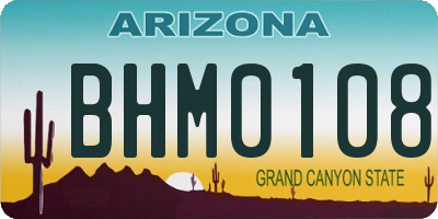 AZ license plate BHM0108