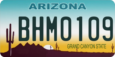 AZ license plate BHM0109