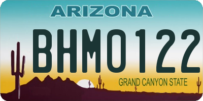 AZ license plate BHM0122