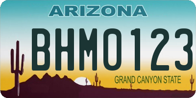 AZ license plate BHM0123