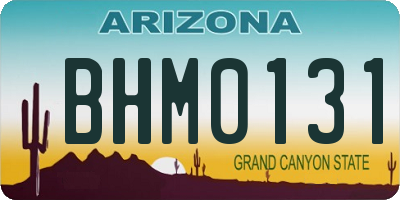 AZ license plate BHM0131