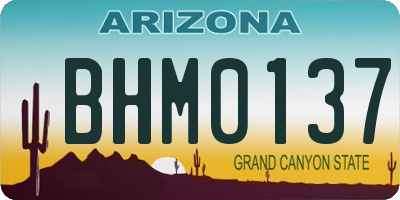 AZ license plate BHM0137