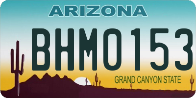 AZ license plate BHM0153
