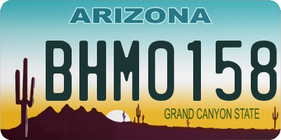 AZ license plate BHM0158