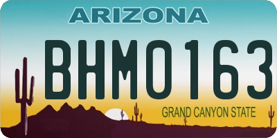 AZ license plate BHM0163