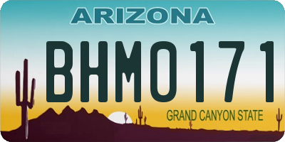 AZ license plate BHM0171