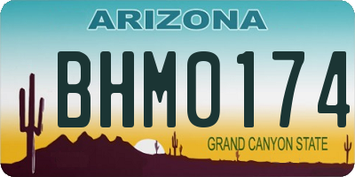 AZ license plate BHM0174