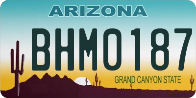 AZ license plate BHM0187