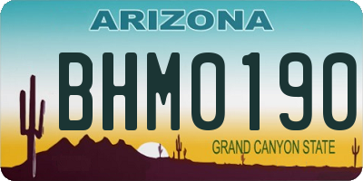 AZ license plate BHM0190