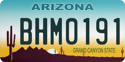 AZ license plate BHM0191