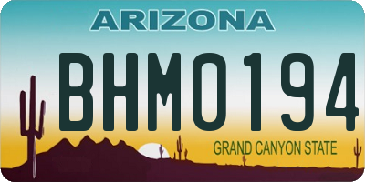 AZ license plate BHM0194