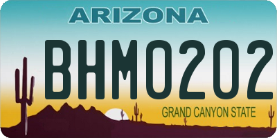 AZ license plate BHM0202
