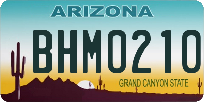 AZ license plate BHM0210
