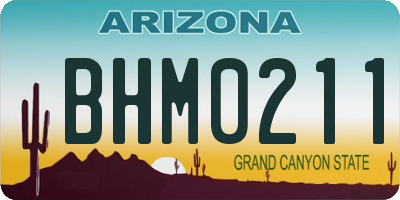 AZ license plate BHM0211