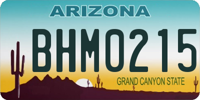 AZ license plate BHM0215