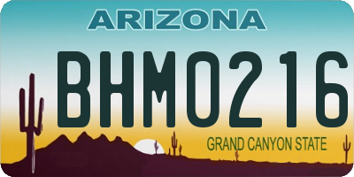 AZ license plate BHM0216