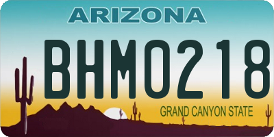 AZ license plate BHM0218