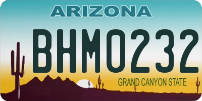 AZ license plate BHM0232