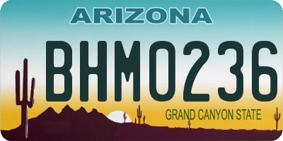 AZ license plate BHM0236