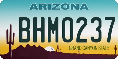 AZ license plate BHM0237